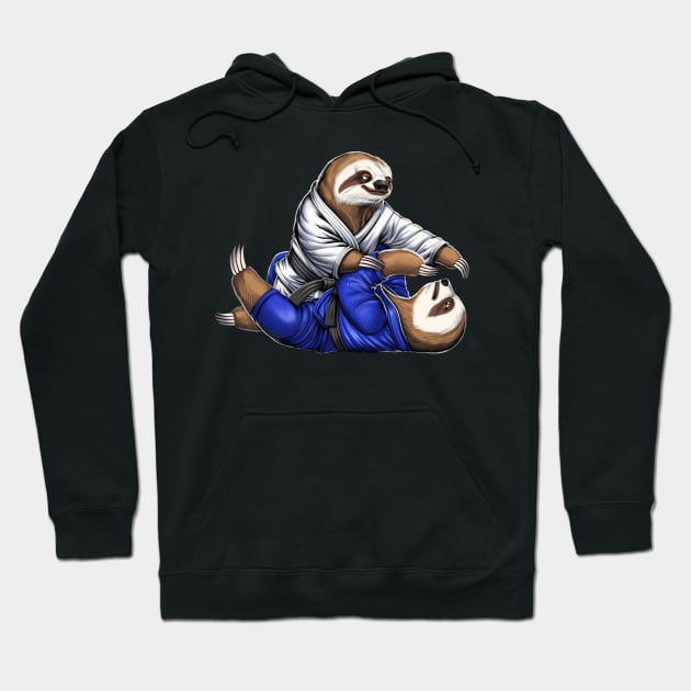 Sloth Jiu-Jitsu Wrestlers Hoodie by underheaven